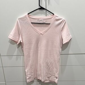 Eddie Bauer Light Pink V-Neck Women's Top brand new